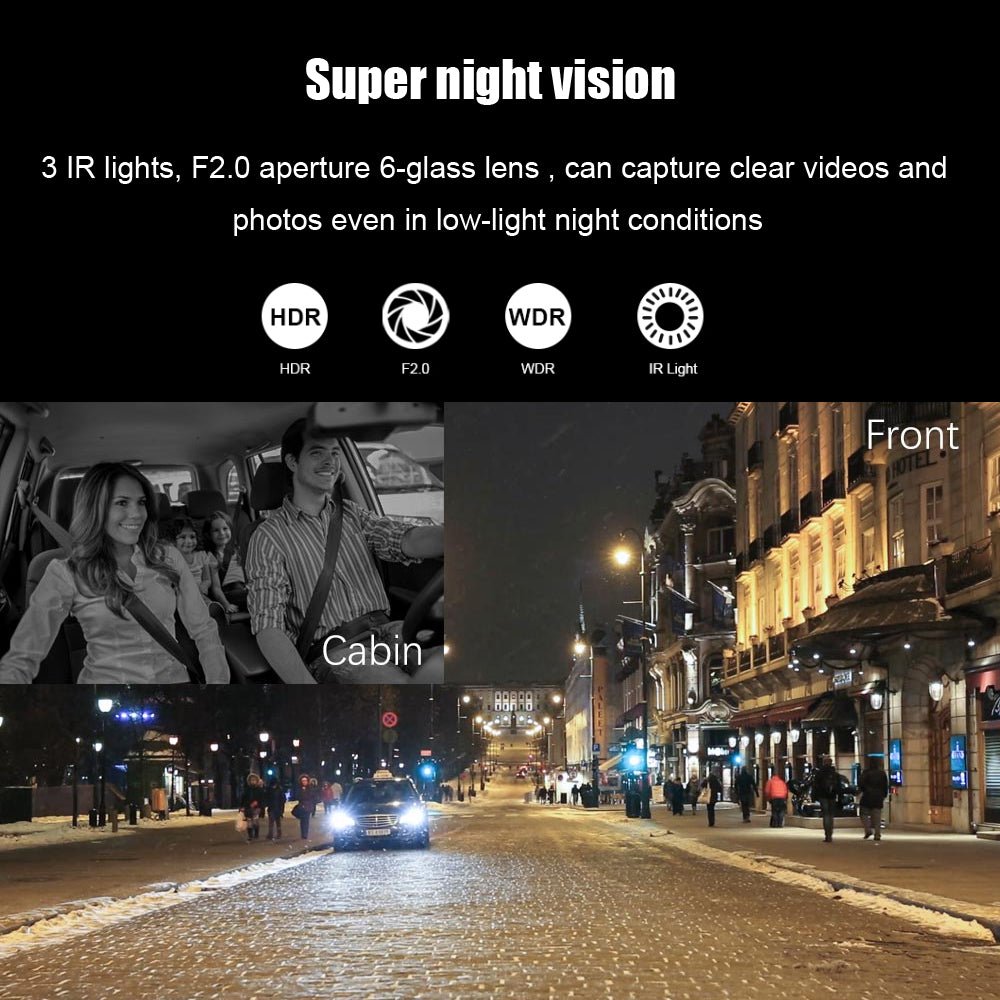 2 Lens Car Video Recorder HD1080P - Ashoof