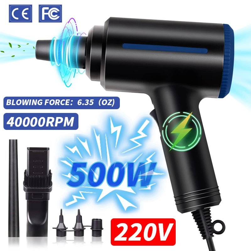 500W Electronic Compressed Air Duster,40000 RPM Electric Air Duster,Multi-Use Dust Air Blower for PC Computer Keyboard Cleaner