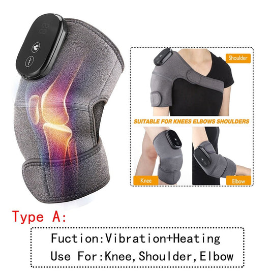 Electric Heating Therapy Knee Vibration Massage Leg Arthritis Physiotherapy Elbow Joint Warm Wrap Pain Relief Knee Pad Massager