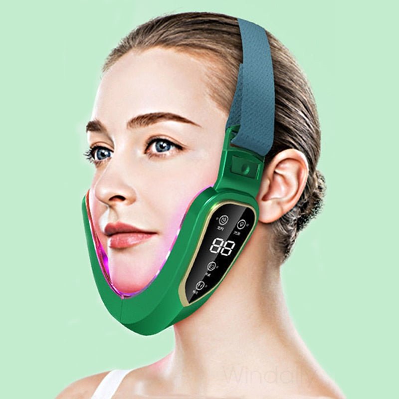 Facial Lifting Device LED Photon Therapy Facial Slimming Vibration Massager Double Chin V Face Shaped Cheek Lift  Belt Machine