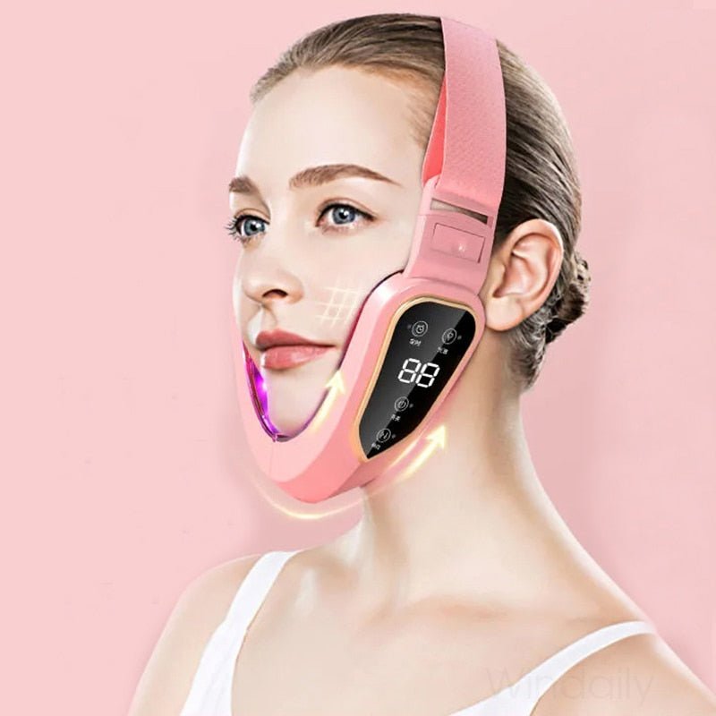 Facial Lifting Device LED Photon Therapy Facial Slimming Vibration Massager Double Chin V Face Shaped Cheek Lift  Belt Machine