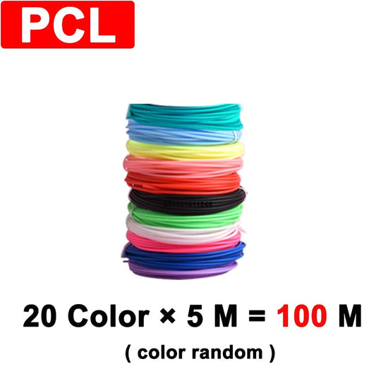 PLA Filament for 3D Pen Filament 10/20 Rolls 5M 10M Diameter 1.75mm 100M Plastic Filament for 3D Pen 3D Printer Pen Replacement