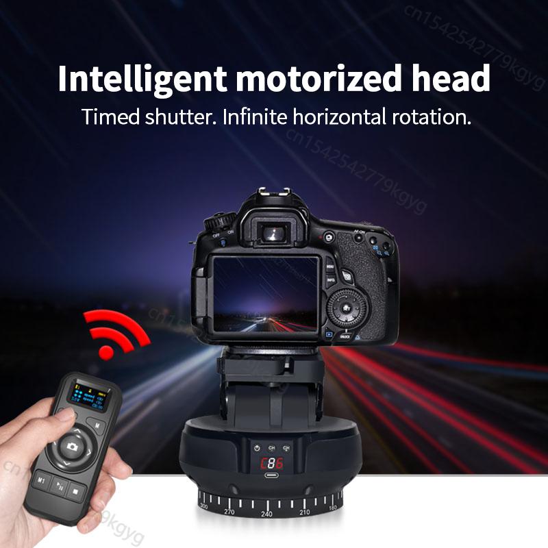 YT-1200 Auto Motorized Rotating Panoramic Head Remote Control Pan Tilt Video Tripod Head Stabilizer for Video Shooting